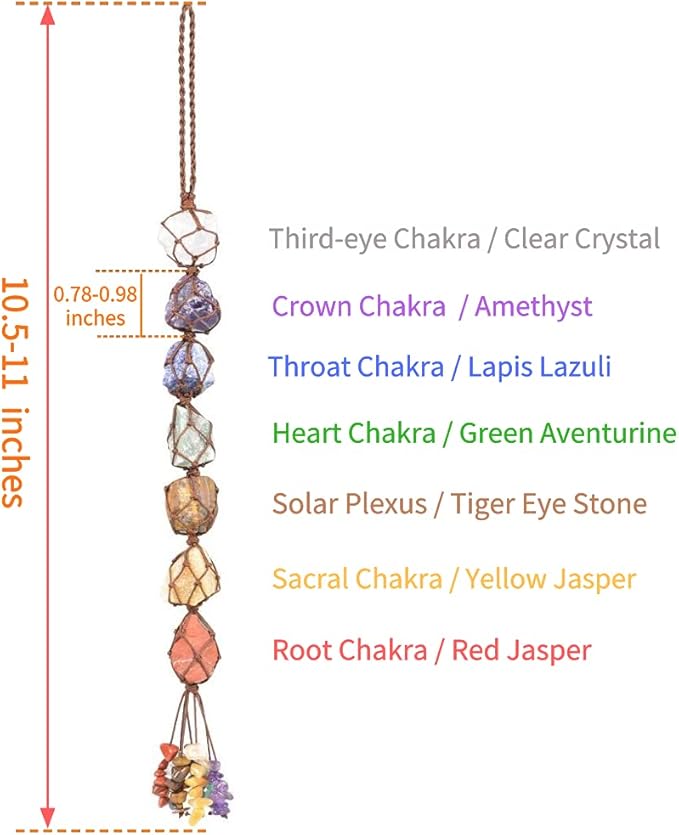 Handmade Hanging Ornaments 7 Chakra Raw Stones Home Decoration Feng Shui Ornament