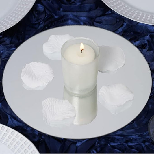 TABLECLOTHSFACTORY 8" Round Glass Mirror Wedding Party Table Decorations Centerpieces - 6 PCS