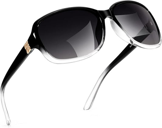 SIPHEW Polarized Sunglasses for Women | Vintage Square Sunglasses w UV400 Protection | Womens Wraparound Shade