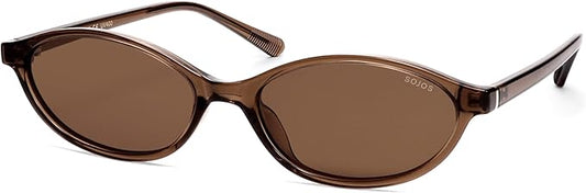 SOJOS TR90 Ultra Light Flexible Sunglasses for Women Retro Oval Polarized Cat Eye Vintage Shades UV400 Protection Comfort Fit