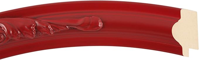 OVALCREST Round Beveled Wall Mirror for Home Decor - Florence Style - Holiday Red - 18x18 Outside Dimensions