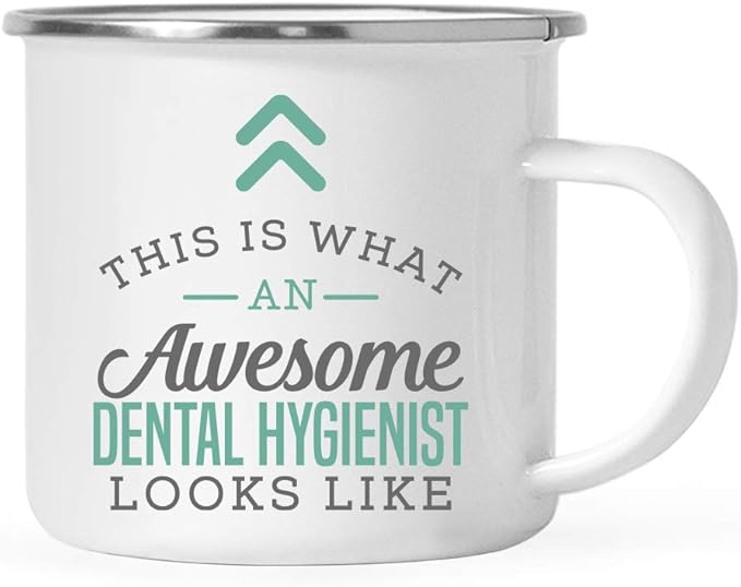 Andaz Press 11oz. Stainless Steel Campfire Coffee Mug Gift, This is What an Awesome Dental Hygienist Looks Like, 1-Pack, Birthday Gift Ideas Coworker Him Her, Includes Box