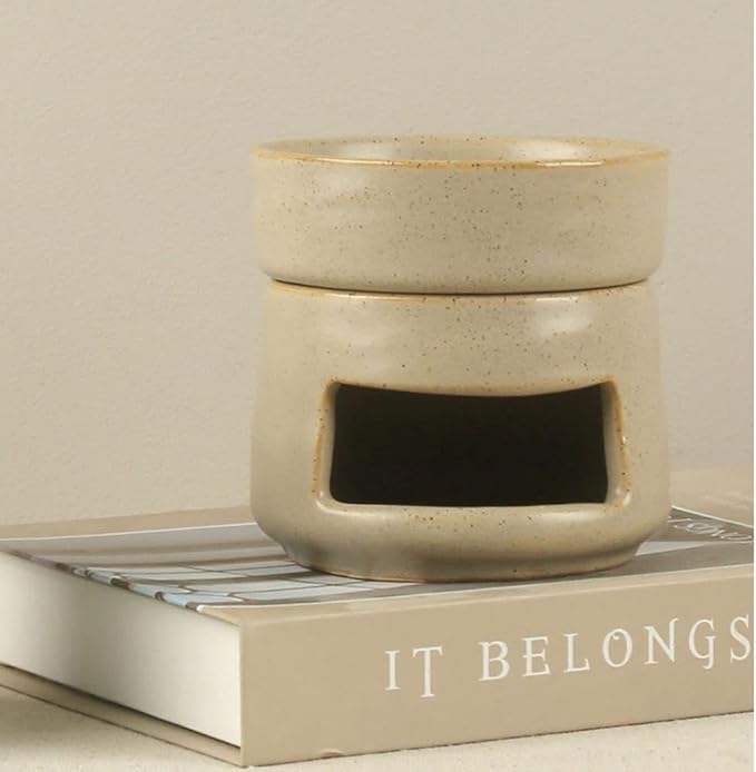 Ceramic Essential Oil Burner Tealight Candle Holder Decorative Aroma Diffuser Separable Yellow