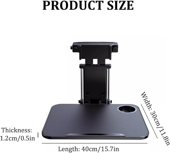 Small Car Travel Table Food Tray Multi Functional Car Backseat Tray Table,folding Car Desk for Laptop Passenger Seat Desk Car Laptop Holder for Working, Writing, Eating.(Black)