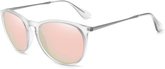 Retro sunglasses womens 2024 trendy round classic glasses