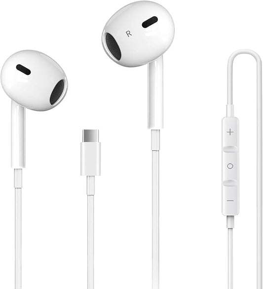 USB C Headphones for iPhone 17, Type C Earbuds Wired Earbuds with Microphone & Remote Control Noise Cancelling Earphones, Compatible with iPhone 17 Pro Max, iPad Pro, Most USB C Jack Devices