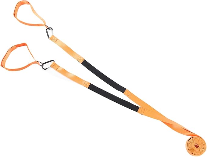 BowyTrading Ski Harness for Kids Training, Ski Safety Belt with D Hook Design, Orange Nylon Anti Falling Strap for Snowboarding and Ice Skating, Compact and Portable Ski Training Accessory