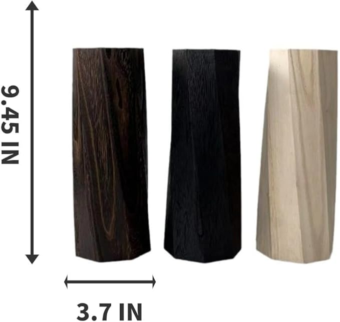 Handcrafted Natural Wood Vase | Eco-Friendly Home Decor | Unbreakable Rustic Flower Vase for DIY Painting | 9.5" Wooden Decorative (vase Wood Color)