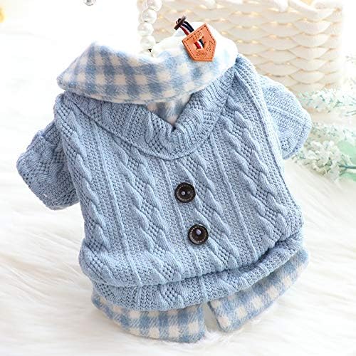 Dog Princess Sweater for Small Dogs Thick Shirt Plaid Clothes Costume Pet Girl Cute Coat Outfits Fall Costumes Winter Dog Sweaters (S,Pink)
