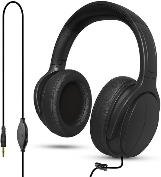 Extra Long Cord Wired Headphone for TV and PC for TV Watching for Seniors with Volume Control Wired Headphones with Long Cord Length Universal 3.5mm AUX Audio(9.8FT)