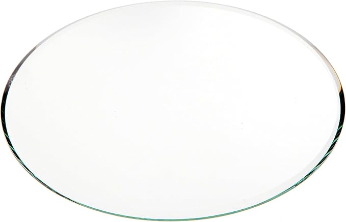Plymor 6" Round, 3mm Thick Beveled Glass Mirror Circle, Pack of 6