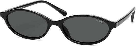 SOJOS TR90 Ultra Light Flexible Sunglasses for Women Retro Oval Polarized Cat Eye Vintage Shades UV400 Protection Comfort Fit