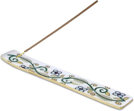 Bless-International Traditional-Handmade-Burner Wooden-Incense-Stick-Holder Ash-Catcher-Stand for-Aromatherapy-Meditation-Yoga (Inner Peace) 10 Inches, Pack of 1
