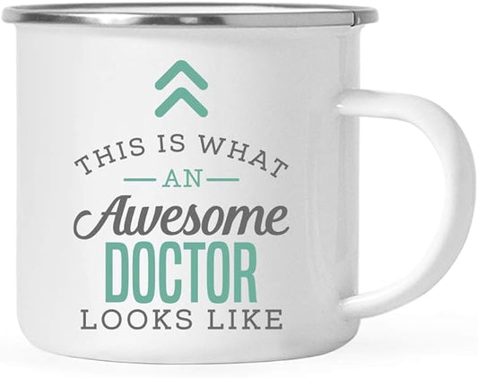 Andaz Press 11oz. Stainless Steel Campfire Coffee Mug Gift, This is What an Awesome Doctor Looks Like, 1-Pack, Birthday Gift Ideas Coworker Him Her, Includes Gift Box