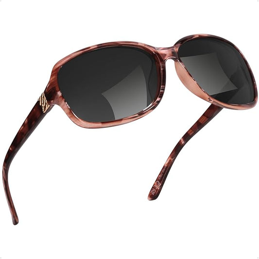 SIPHEW Polarized Sunglasses for Women | Vintage Square Sunglasses w UV400 Protection | Womens Wraparound Shade
