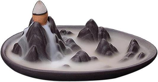 Ornaments Incense Burner, Ceramic Backflow Censer, Backflow Aromatherapy Incense Censer Holder for Home Reading Room Ornaments