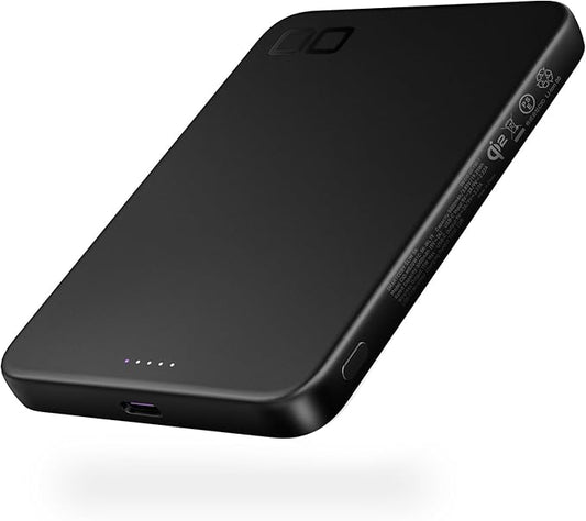 CIO Qi2 Magsafe Charger, 5000mAh Ultra-Slim Magnetic Wireless Charger iPhone, Magsafe Battery Pack, 15W Wireless + 20W USB-C PD iPhone Magnetic Fast SMARTCOBY Slim 5K (Black, Safety Model)