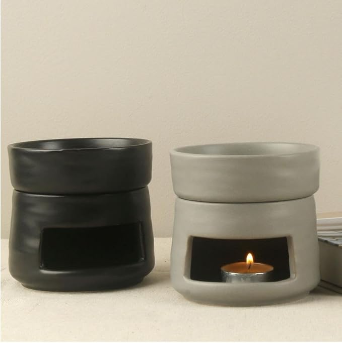 Ceramic Essential Oil Burner Tealight Candle Holder Decorative Aroma Diffuser Separable Yellow