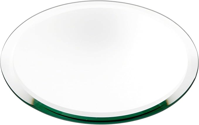 Plymor 8" Round, 5mm Thick Beveled Glass Mirror Circle, Pack of 24