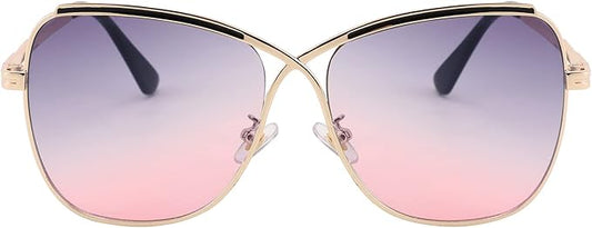 FEISEDY Womens Cute Sunglasses Oversized Butterfly X Shape Design Cateye Lady Sunglasses B2738