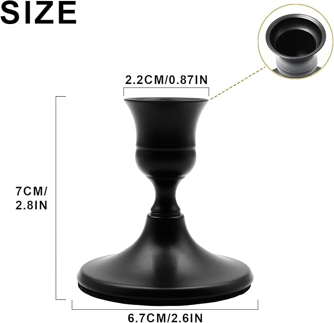 Candlestick Holders, Black Metal Taper Candle Holder, Vintage Candle Holders for Pillar Candles, Table Mantel Wedding Festive Decor Party Party Decor Christmas Decorations,Set of 4