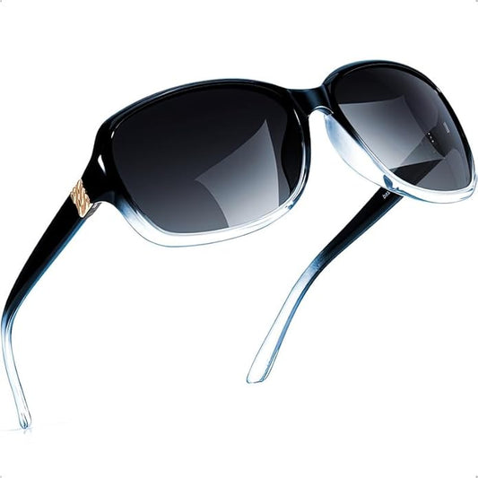 SIPHEW Polarized Sunglasses for Women | Vintage Square Sunglasses w UV400 Protection | Womens Wraparound Shade