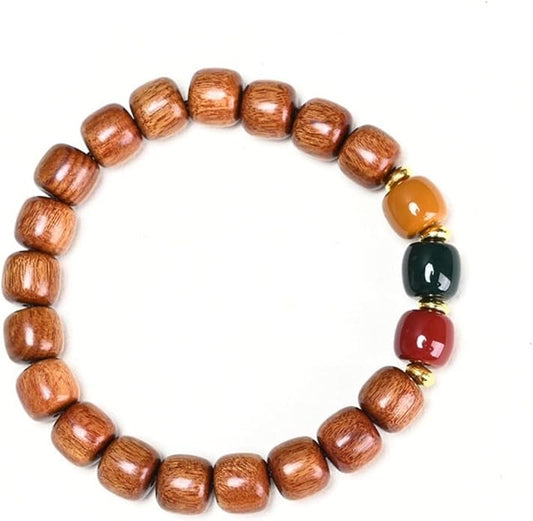 Natural Wooden Adult Bracelet Spring Chain Bracelet， 1pc/pack