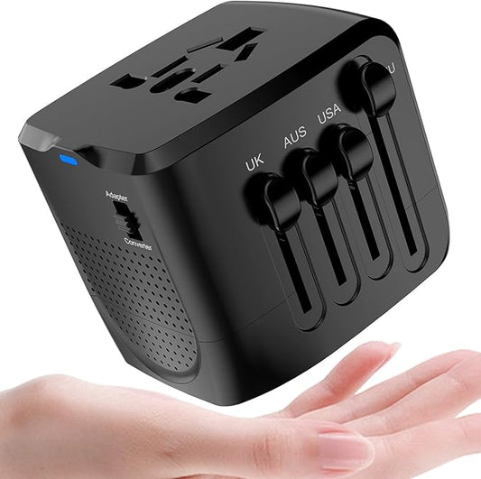 International Travel Adapter Voltage Converter, Step Down 220V to 110V Travel Converter for Hair straighteners, Power converters for USA to UK, Europe, Australia Over 200 Countries