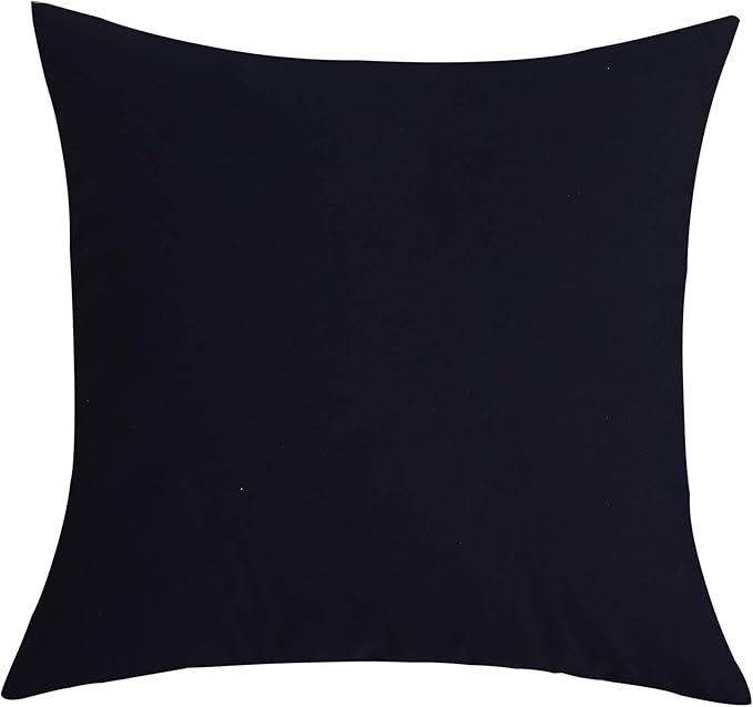 TangDepot Handmade Decorative Solid 100% Cotton Canvas Throw Pillow Covers/Pillow Shams, (14"x14", Dark Navy)