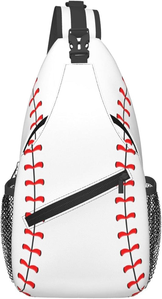QFXUYNG Baseball Ball Adult Sling Bag Unisex Chest Bags Crossbody Backpack Casual Daypacks Shoulder Bag for Women Men Cycling Hiking Travel