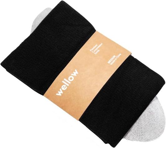 Wellow Premium Socks (Compression Socks - Regular) for Men & Women, Made with Viscose from Bamboo, Knee High, 18-25 mmHg