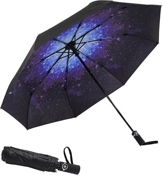 SY COMPACT Travel Umbrella - Windproof Automatic Compact Umbrella, Lightweight Waterproof Design for Backpack, Car & Purse