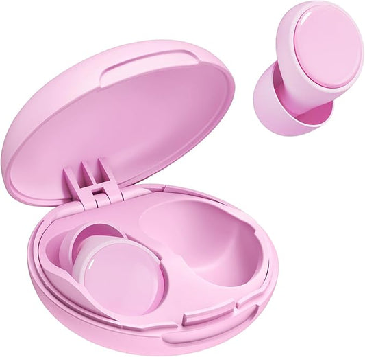 55dB Ear Plugs for Sleeping Noise Cancelling, Noise Reduction Earplugs for Sleep, Snoring, Reusable Noise Cancelling Ear Plugs for Concerts, Work, Airplane, Silicone Sleep Earplugs with 8 Tips Pink