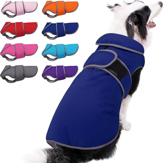 MIGOHI Reflective Waterproof Windproof Dog Coat - Warm Jacket Reversible Stormguard Winter Vest for Small to Large Dogs (Navy, M)