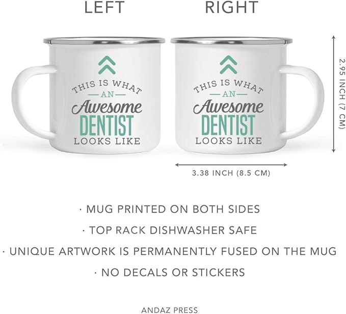 Andaz Press 11oz. Stainless Steel Campfire Coffee Mug Gift, This is What an Awesome Dentist Looks Like, 1-Pack, Birthday Gift Ideas Coworker Him Her, Includes Gift Box