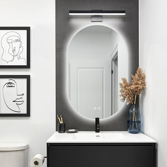 Niccy Oval LED Bathroom Vanity Mirror, 48x30inch Frameless Backlit Mirror with Light, Smart Anti-Fog Waterproof Mirror with Memory Function Dimmable Lighted Mirror