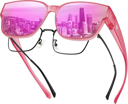 DUCO Fit Over Sunglasses for Men Women Wear Over Glasses Retro Wrap Around Polarized Sun Glasses UV400 Protection DC8981