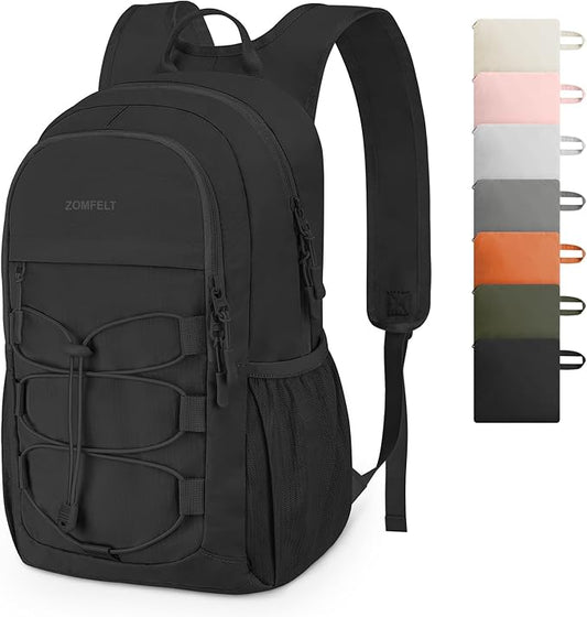 ZOMFELT Hiking Backpack for Women Men, 15L Lightweight Packable Backpack for Trip, Water Resistant Small Travel Backpacks, Foldable daypack for Hiking, Walking, Cycling, Camping, Black