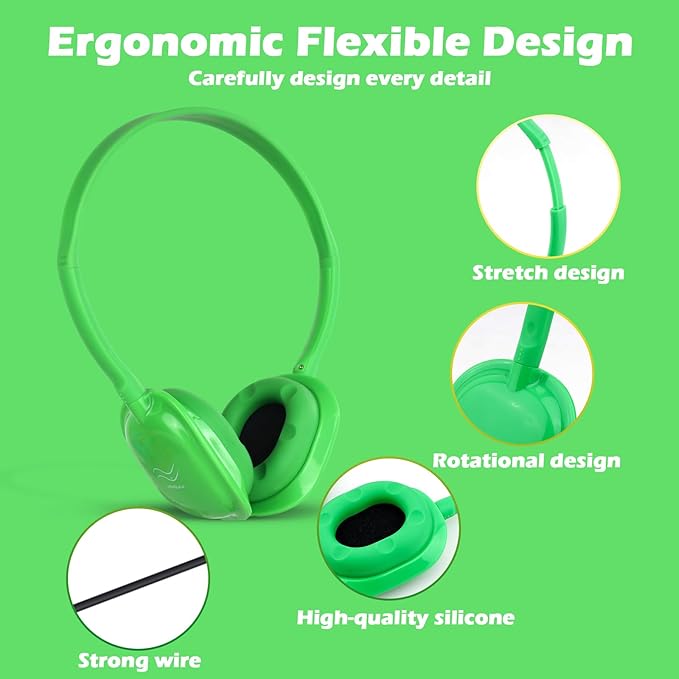 Classroom Headphones Bulk 15 Pack for School Kids,Wholesale Earphones Class Set of Headphones for Students Children Teens Multi Color