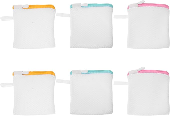 ibasenice 6pcs Laundry Bag for Delicate - Mesh Laundry Wash Bag - Zippered Small Net 5.50X4.72" For Washing Machine Clothes Socks And Intimates
