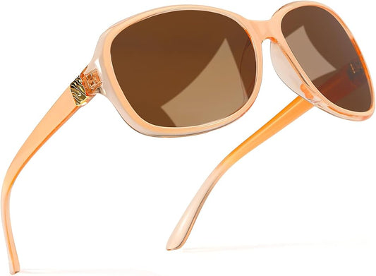 SIPHEW Polarized Sunglasses for Women | Vintage Square Sunglasses w UV400 Protection | Womens Wraparound Shade