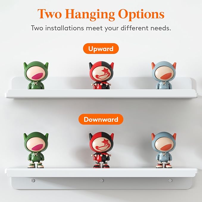 Lifewit Floating Shelves for Bathroom, 15" Acrylic Wall Organizer for Perfume, Makeup, Figures, Nail Polish, Photo, Book, Decor Display Rack for Nursery, Living Room, Bedroom, Kitchen, White, 10 Pack