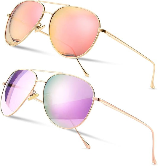 SUNGAIT Women's Lightweight Oversized Aviator Sunglasses - Classic Style Polarized Lens