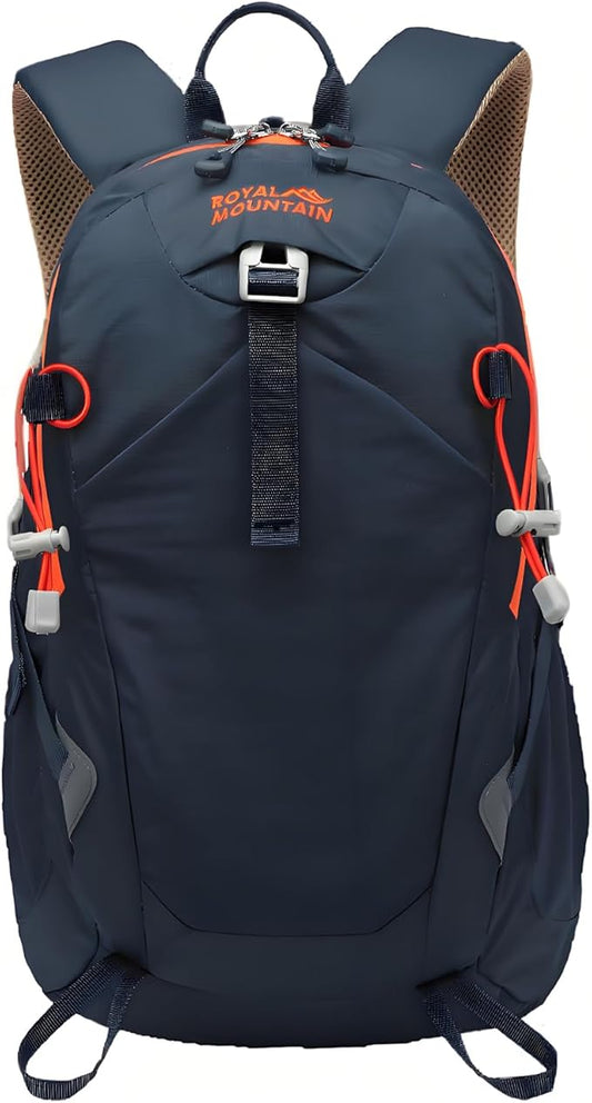 ROYAL MOUNTAIN 20L Lightweight Hiking Backpack With Rain-cover, Daypack Waterproof Travel Camping Backpacks for Men Women, Outdoor Sports Daypack For Camping, Daily Commuting, Short Trips (Navy Blue)