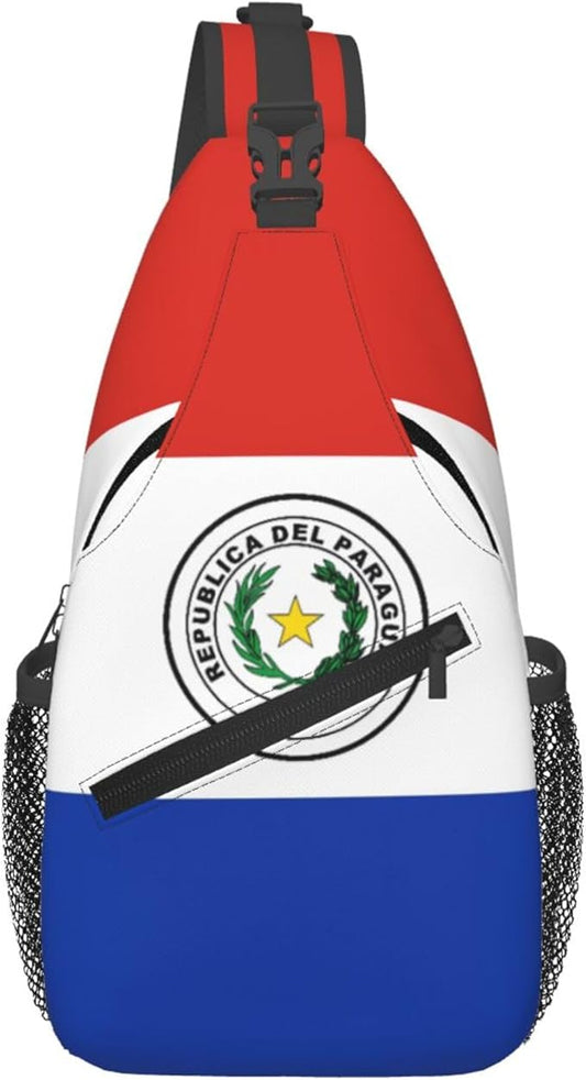 GJXFLSY Paraguay Flag Sling Backpack Crossbody Bag Casual Chest Bags Travel Hiking Daypack Shoulder Bag for Women Men