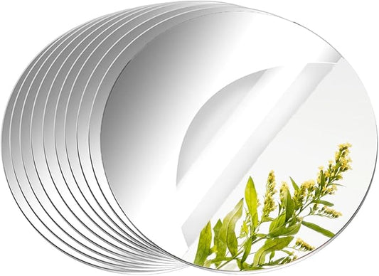 10 Pack Round Mirrors for Centerpieces, 10inch Circle Mirror Centerpieces for Tables, Mirror Tiles for Wall Table Wedding Centerpieces Mirror Plates for Candle Wedding DIY Craft Decorations