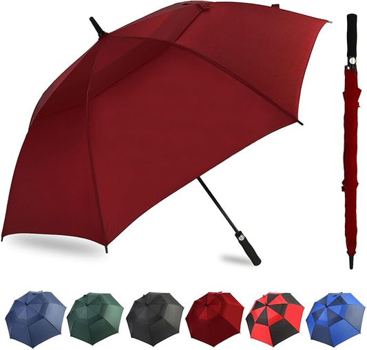 ZDSSM Automatic Open Golf Umbrella, 54/62/68/72 inch Extra Large Oversize Double Canopy Vented Stick Umbrellas, Windproof Waterproof Umbrella for Men And Women