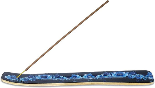 Bless-International Traditional-Handmade-Burner Wooden-Incense-Stick-Holder Ash-Catcher-Stand for-Aromatherapy-Meditation-Yoga (Meditation Time) 10 Inches, Pack of 1