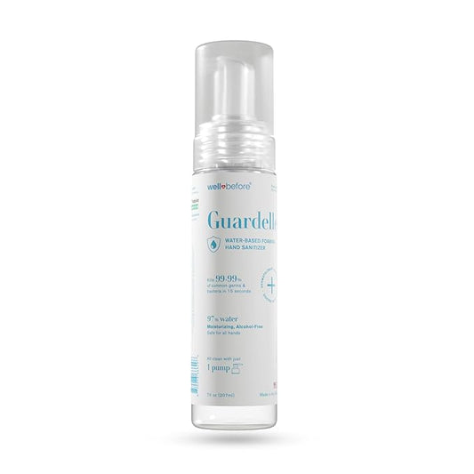 Well Before Guardelle, Alcohol-Free Foaming Hand Sanitizer - 97% Water, Non-Sticky Micro-Foam, 7 fl oz (Pack of 1)