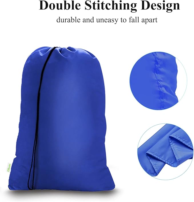 OTraki 28x45 inch Extra Large Laundry Bag 2 Pack Drawstring Laundry Hamper Bag Heavy Duty Dirty Clothes Bag Washable Organizer Storage for Camp Home Dorm Hotel Laundromat Blue